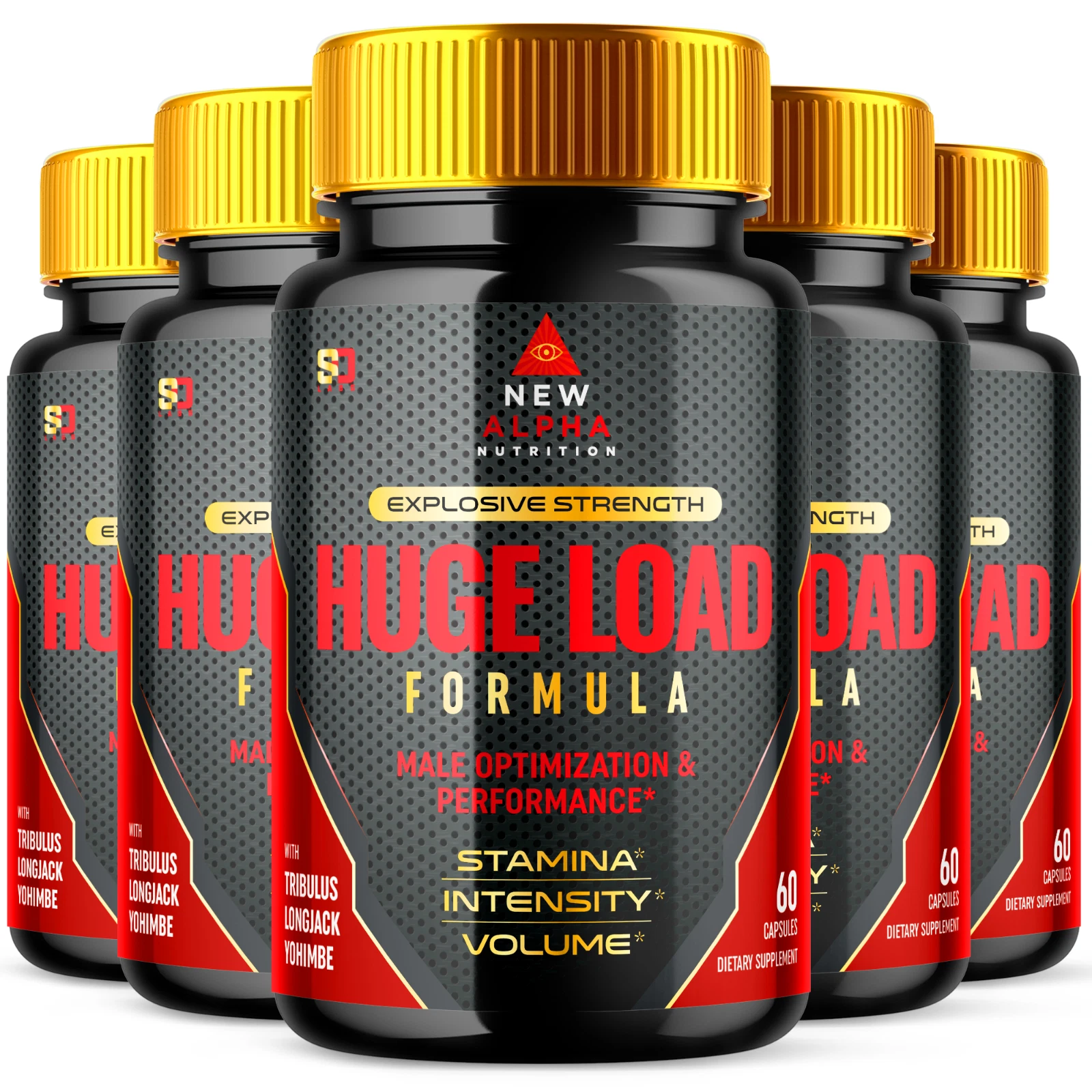 Huge Load Formula Optimizes Strength, Boost Performance and Stamina (5 Pack)