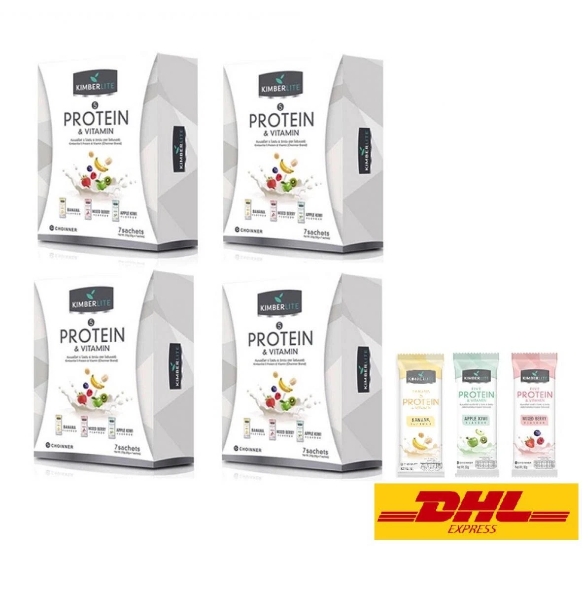 4X Kimberlite 5 Protein Vitamin Mix 3 Flavor 10 fruit extract Good Shape [210g.]