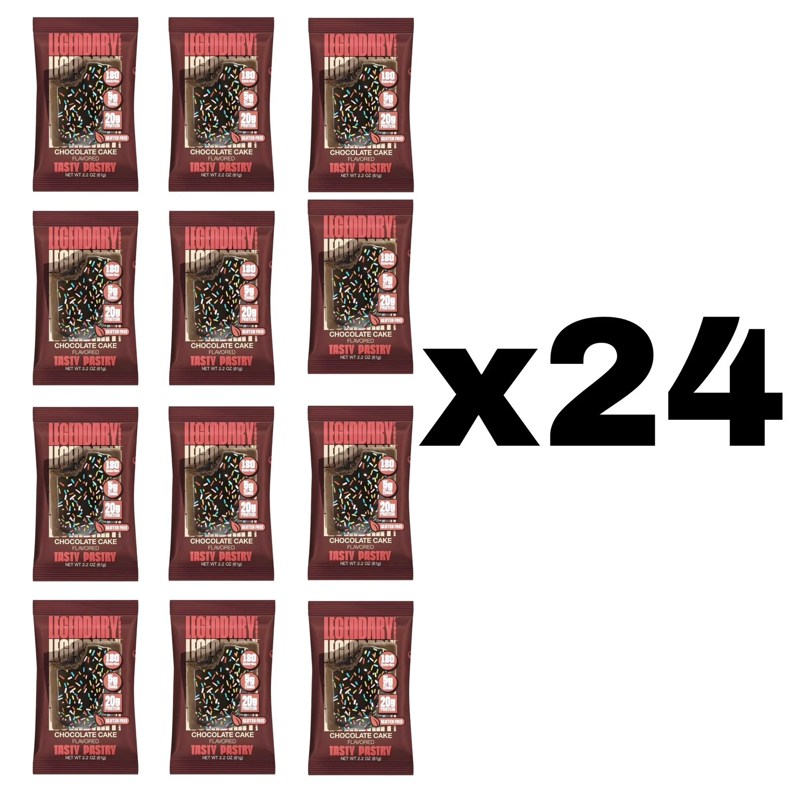 Legendary Foods Chocolate Cake Tasty Pastry- 24 Pastries