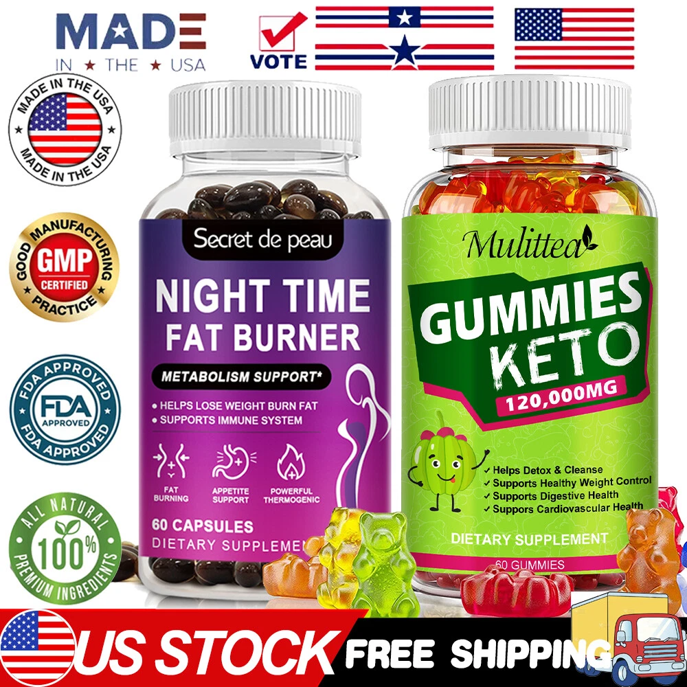 Weight Loss ACV Keto Gummies|Night Time Fat burner Capsules Appetite Suppressant