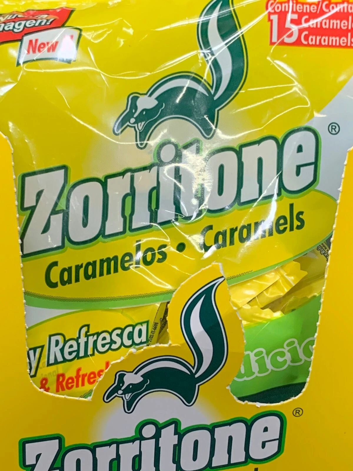 ZORRITONE CARAMELOS X 15 UNIDADES BOLSA X 2