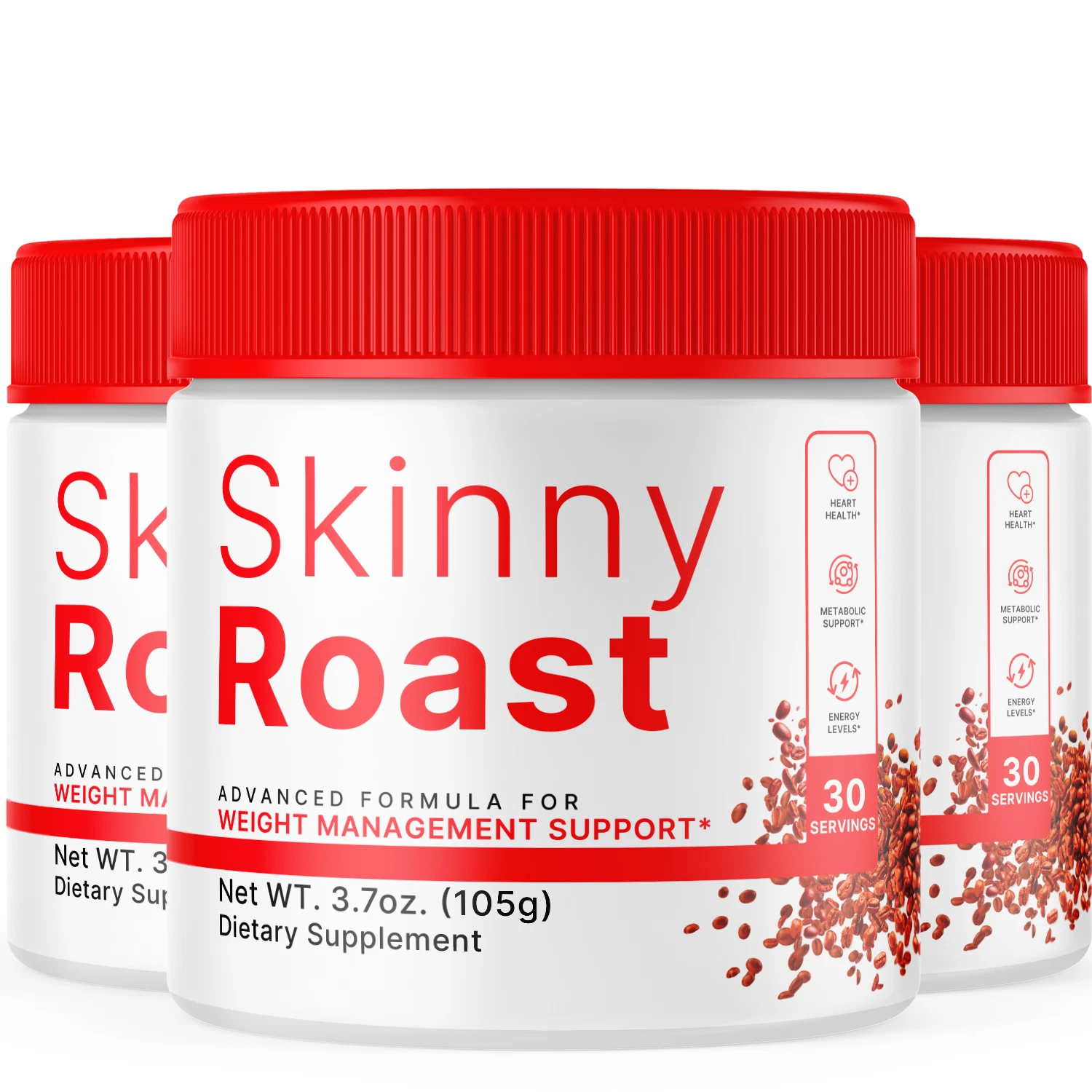 Skinny Roast Advanced Weight Management Powder Fitness Support Supplement 3 Pack