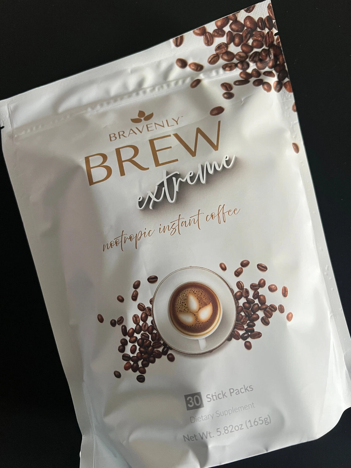 Bravenly Coffee Brew Extreme Nootropic Instant Coffee 30 Sticks NIB