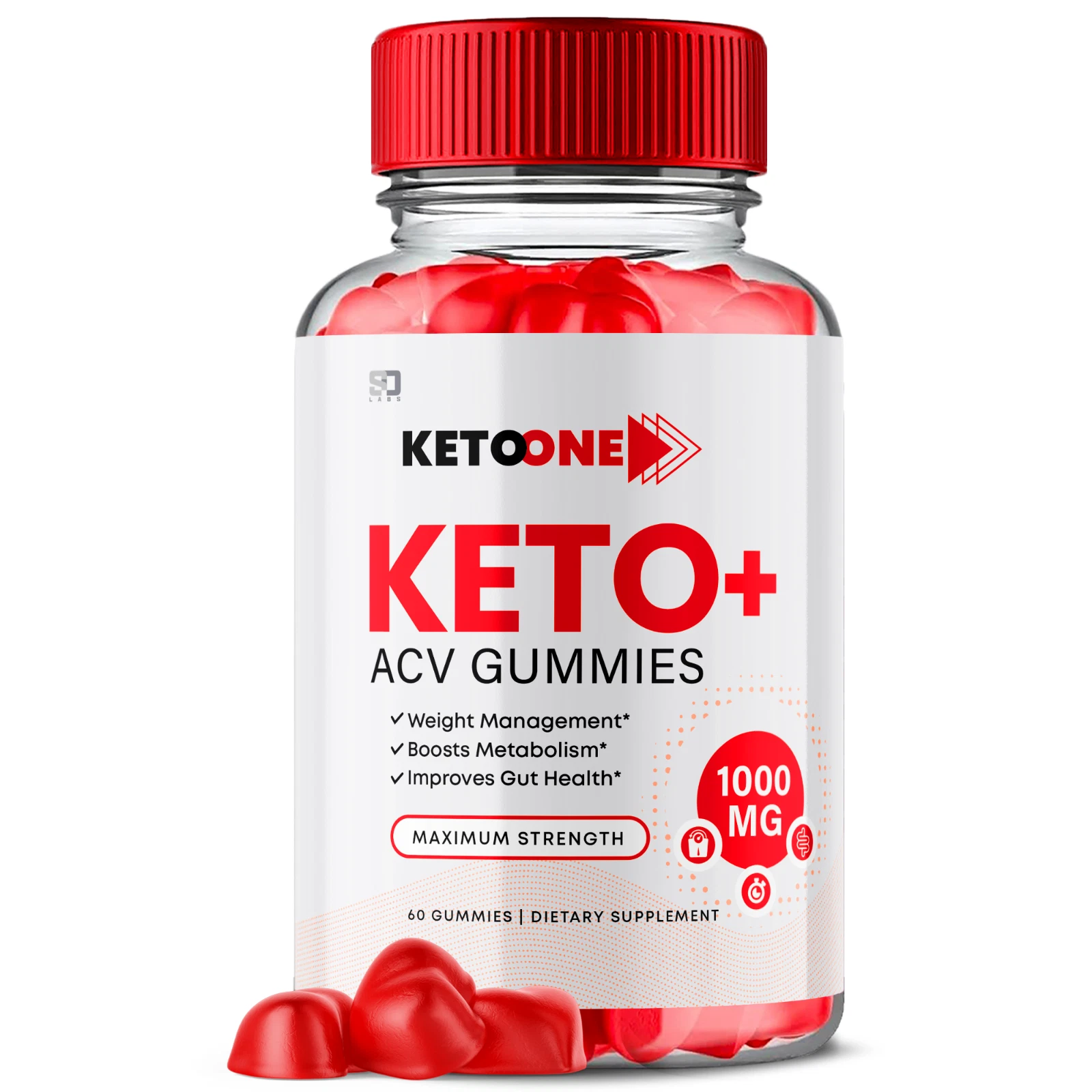 Keto One Keto ACV, KetoOne Keto ACV Gummies Advanced Weight Loss (60 Gummies)