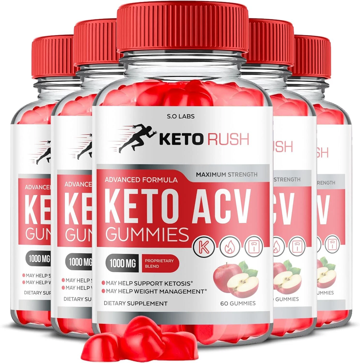 Keto Rush Keto Gummies - Keto Rush ACV Gummys For Weight Loss OFFICIAL - 5 Pack