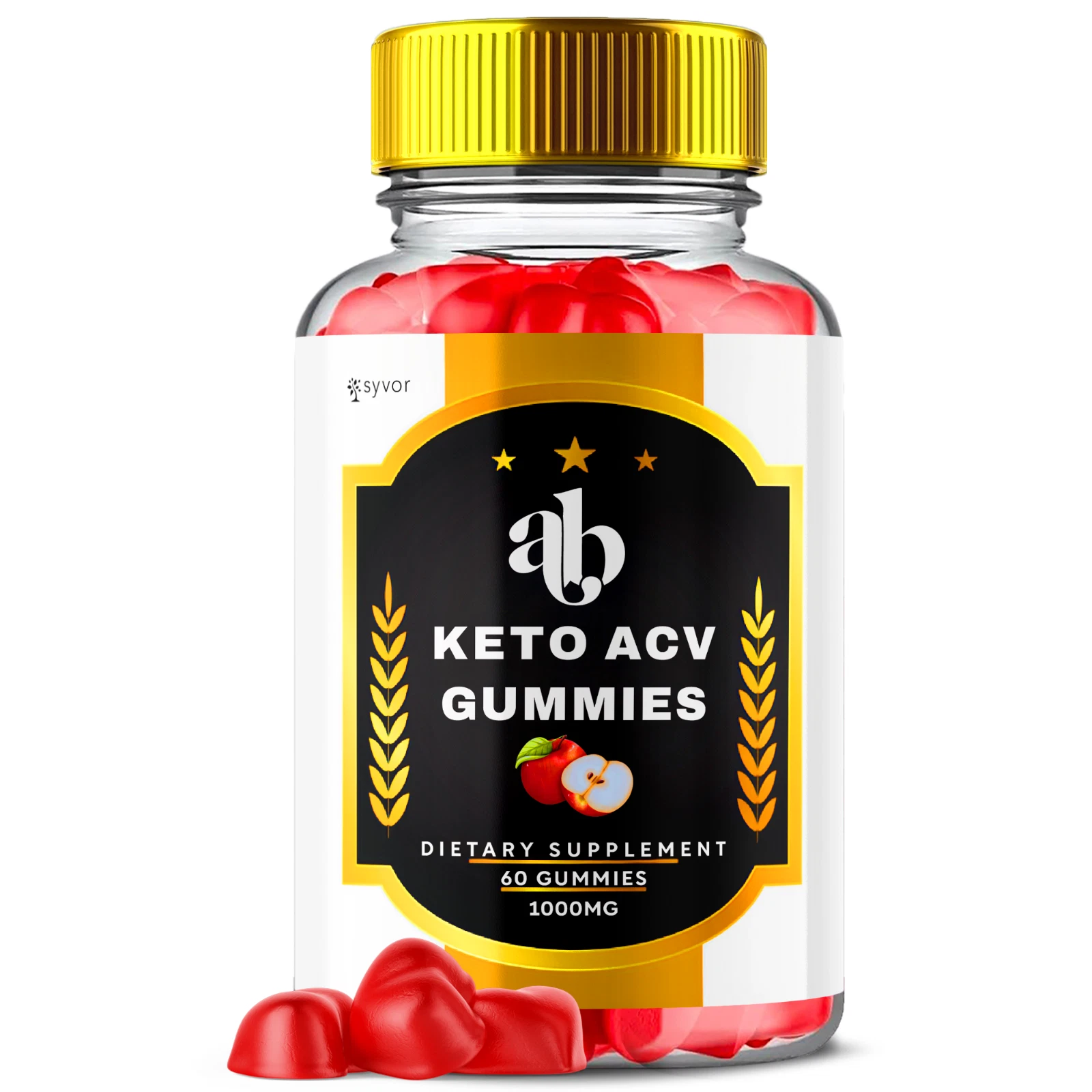 AB Keto Apple Cider Vinegar Gummies Max ACV Strength Keto Supplement 60 Gummies