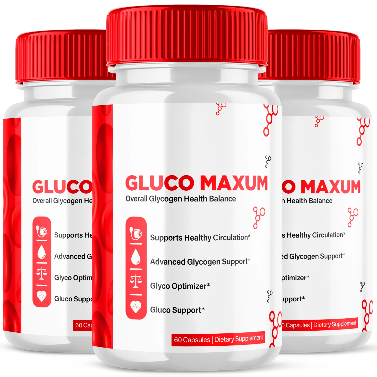 Gluco Maxum Advanced Blood Support Natural Glyco Formula Supplement 180 Capsules