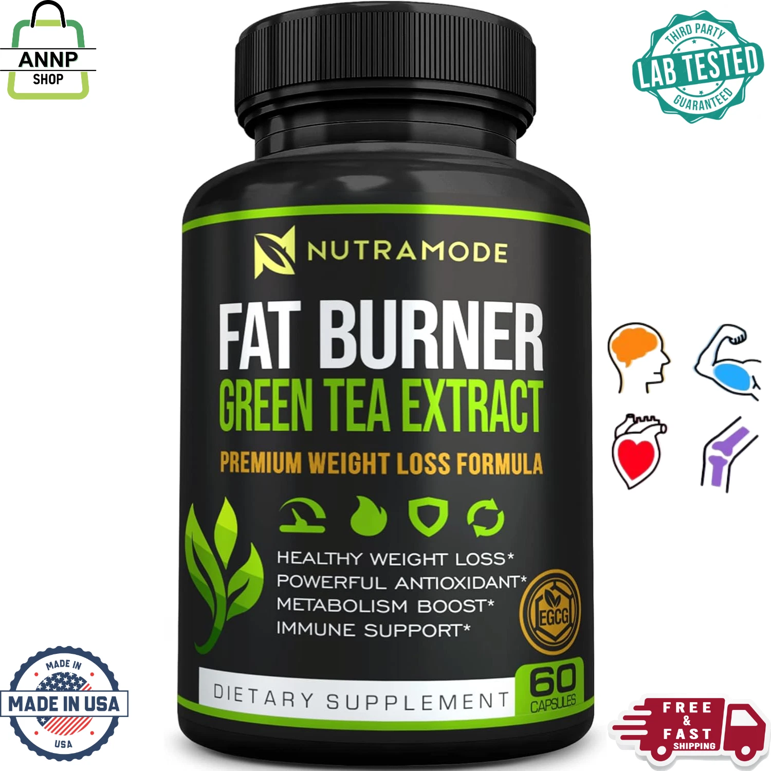 Quemador De Grasa Abdominal Extracto De Te Verde Natural Para Hombre y Mujer USA