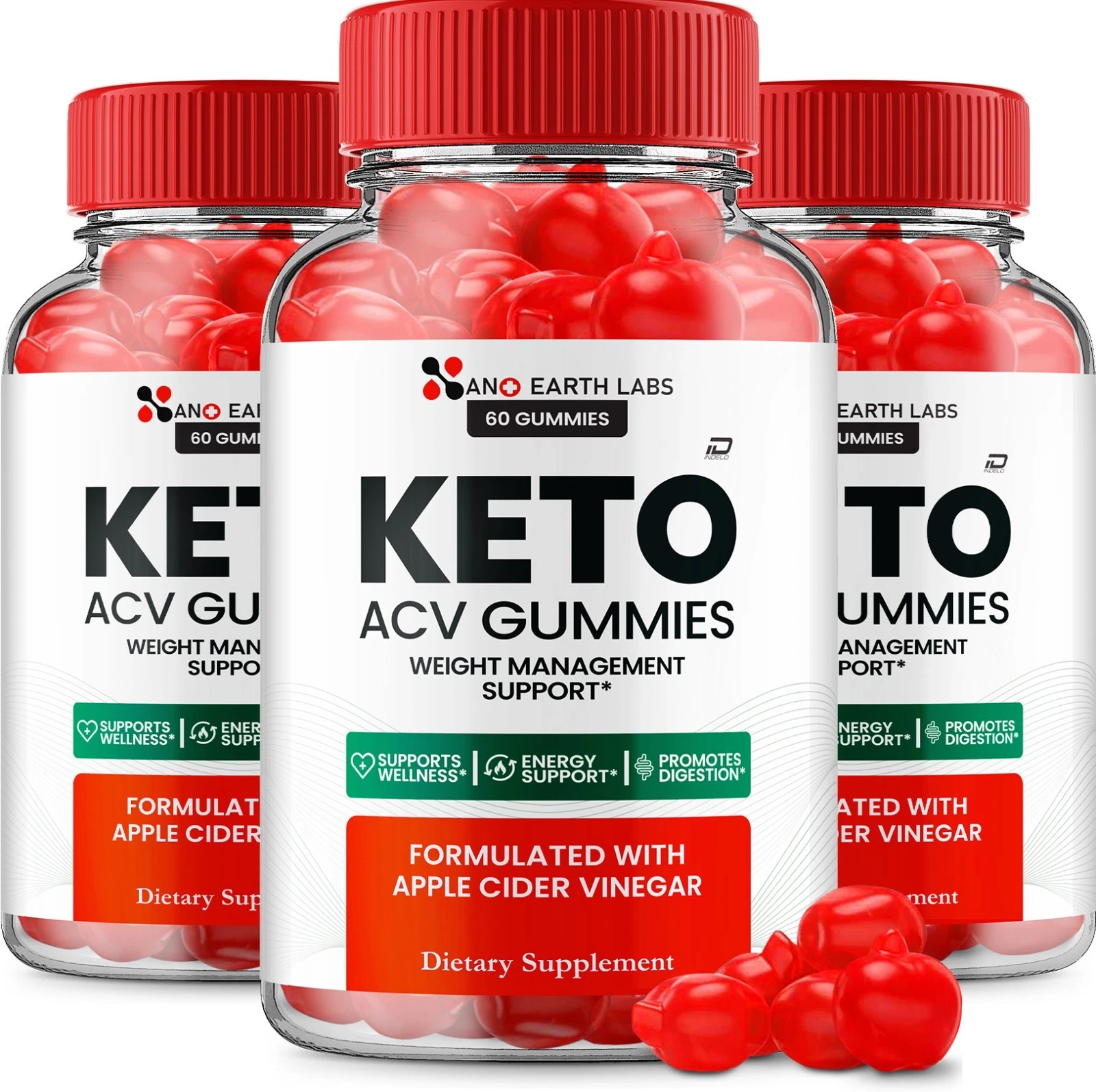 (3 Pack) Nano Earth Labs ACV Gummies Supplement – NanoEarthLabs ACV Gummy 1000MG