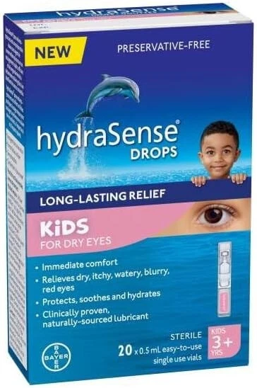 HydraSense Drops Kids for Dry Eyes 20 X 0.5ml Single-use Vials