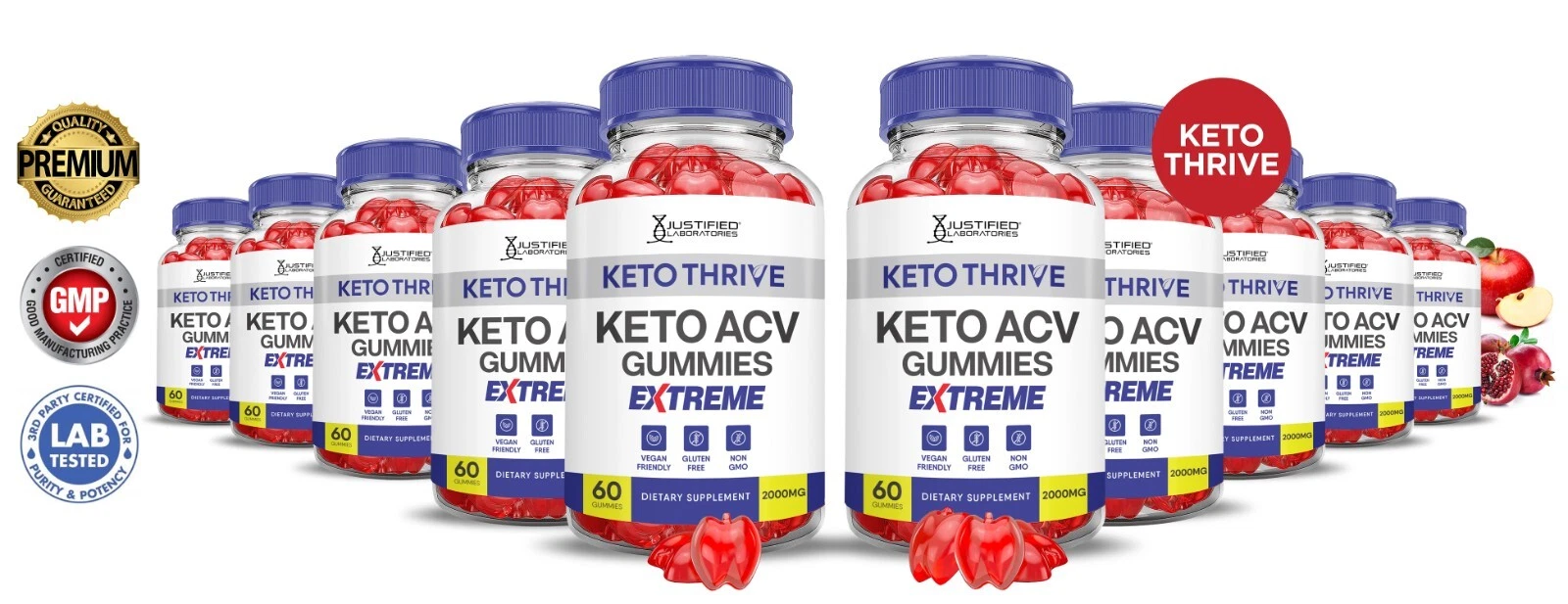 Keto Thrive Extreme ACV Gummies 2000MG Apple Cider Vinegar 600 Gummys