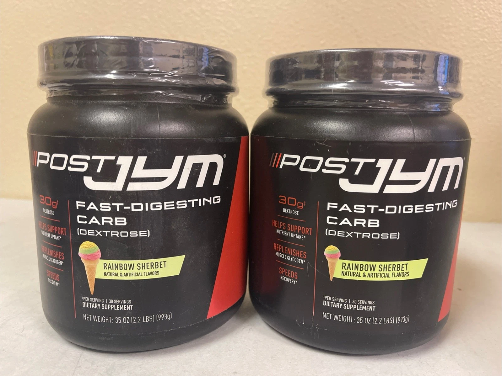 2 Post JYM Fast-Digesting Carb 2 LB Natural Artificial Flavors Rainbow Sherbet