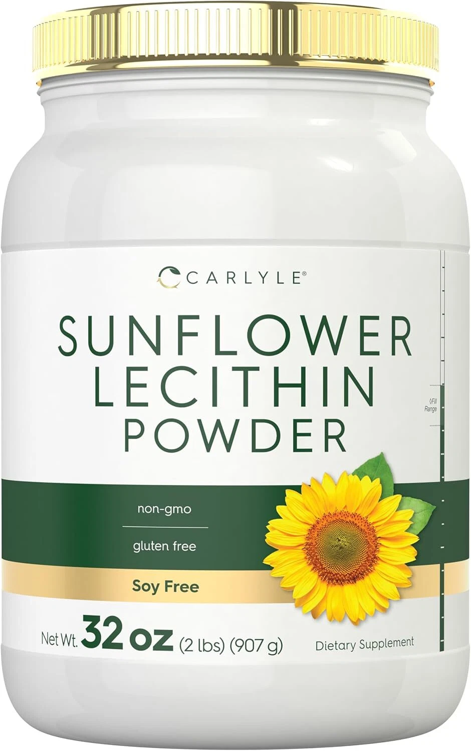 Sunflower Lecithin Powder | 2 Pounds | Unflavored, Vegetarian | by Carlyle