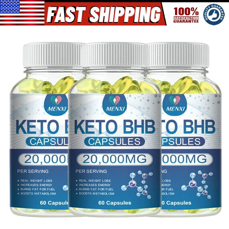 180Caps Keto BHB Capsules ACV Apple Cider Vinegar Weight Loss Supplement 20000mg