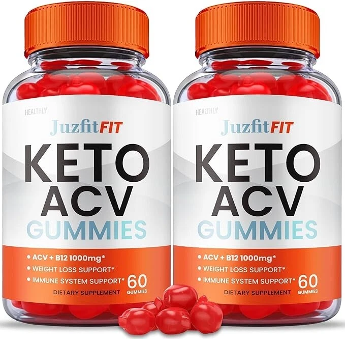 Juzfiit ACV Keto Weight Loss Immune System Support Supplement 120 Gummies 2-Pack