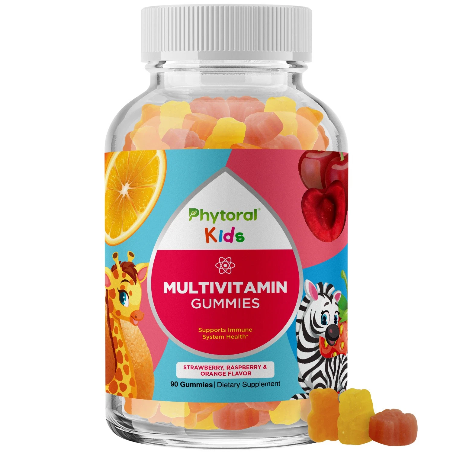 Phytoral Kids Vitamins Gummy Multivitamin Chewable for Mood Energy Support 90ct