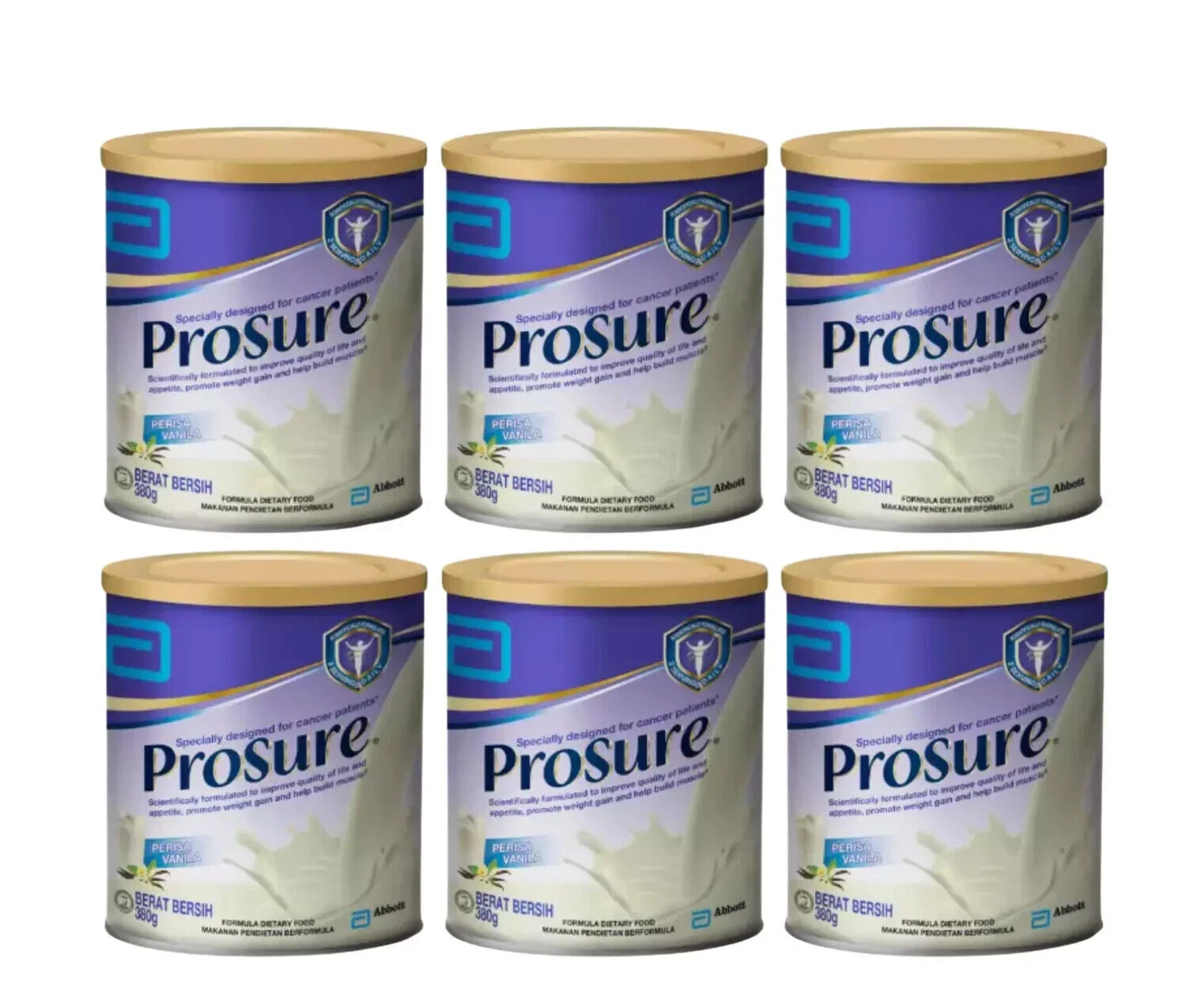 6 Cans Abbott Pro Sure Milk High Protein, Prebiotic & EPA 380g Fast Ship