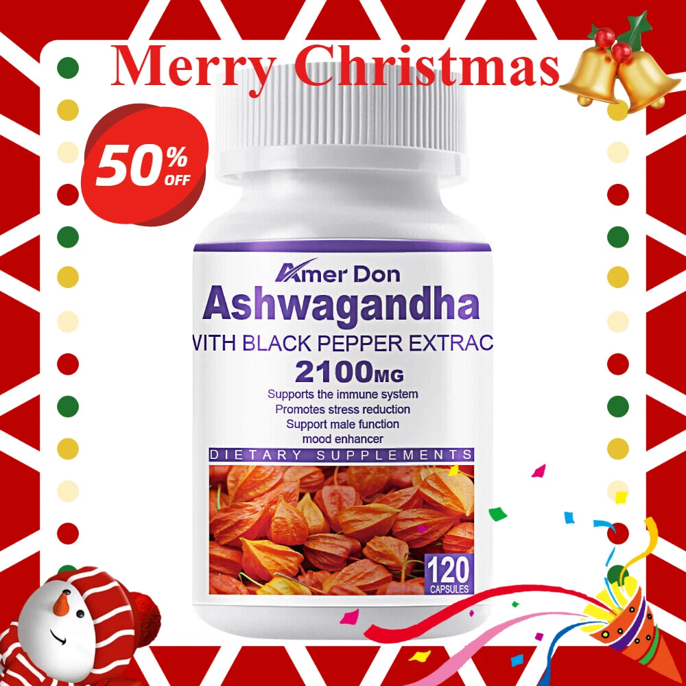 KSM-66 Ashwagandha 2100mg 120 Caps Supports Energy, Reduces Anxiety, Relaxation