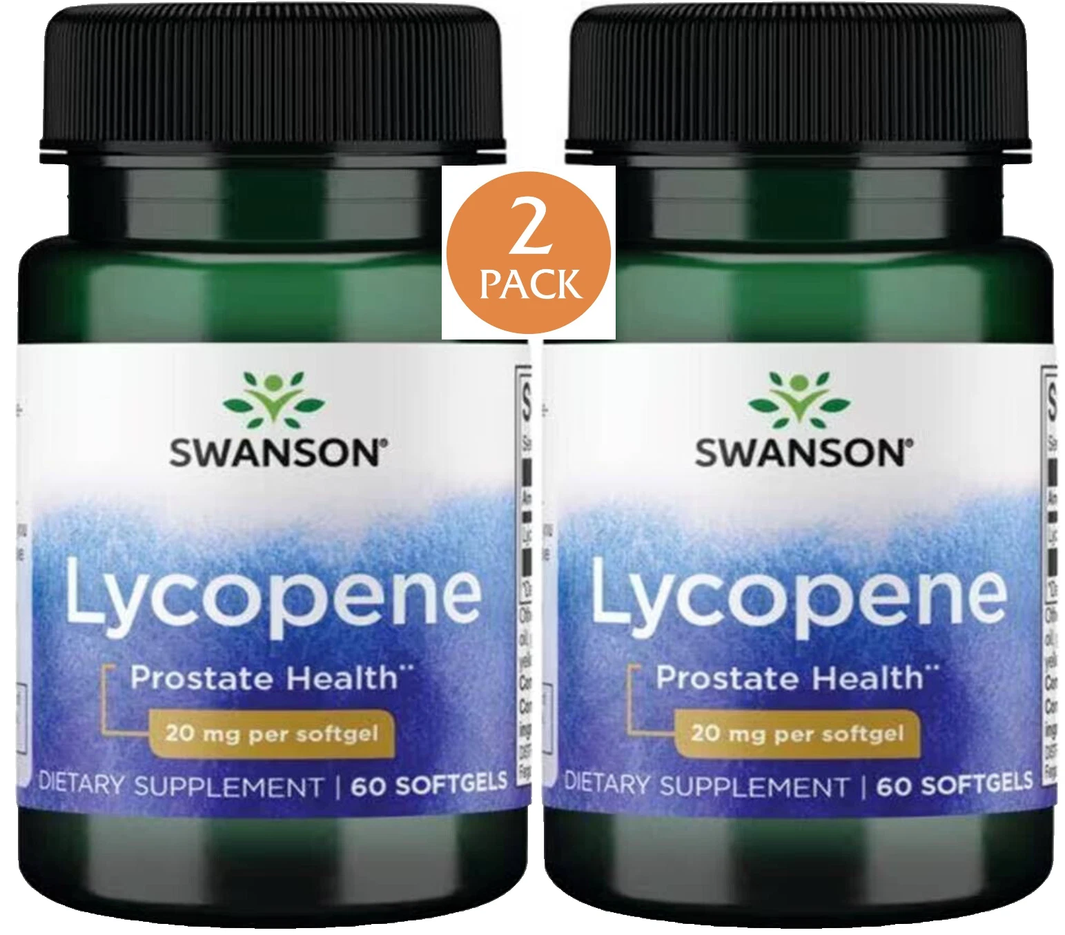 2 Pack Lycopene 120 Softgels (2x60) 20mg for Prostate Cardiovascular Antioxidant