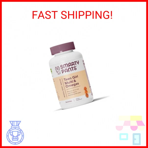 SmartyPants Teen Girl Multivitamin Gummies: Omega 3 Fish Oil (EPA/DHA), Vitamin