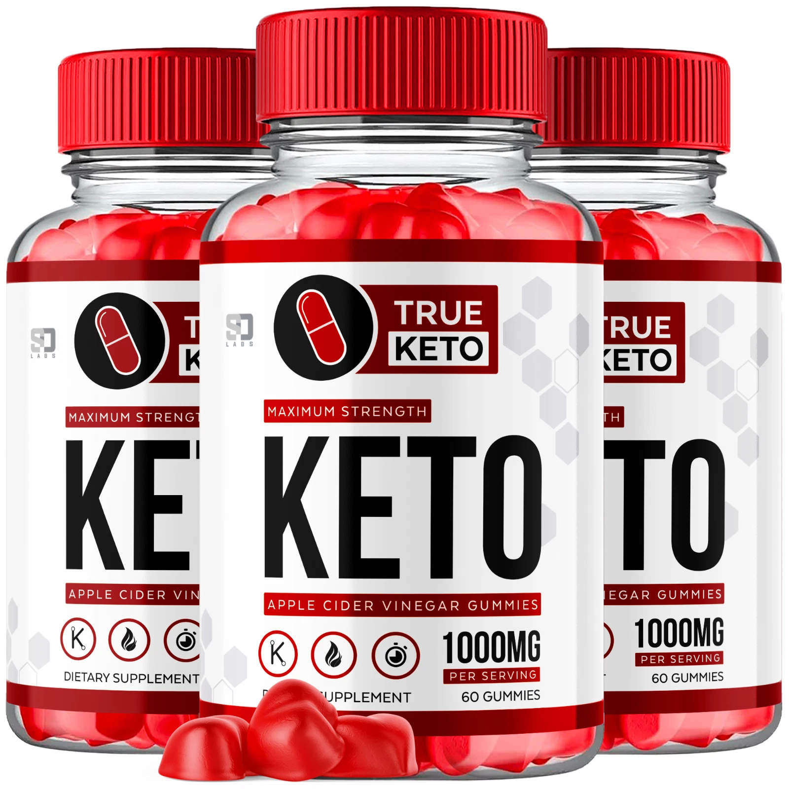 (3 Pack) True Keto Gummies, True Keto ACV Gummies Weight Loss (180 Gummies)