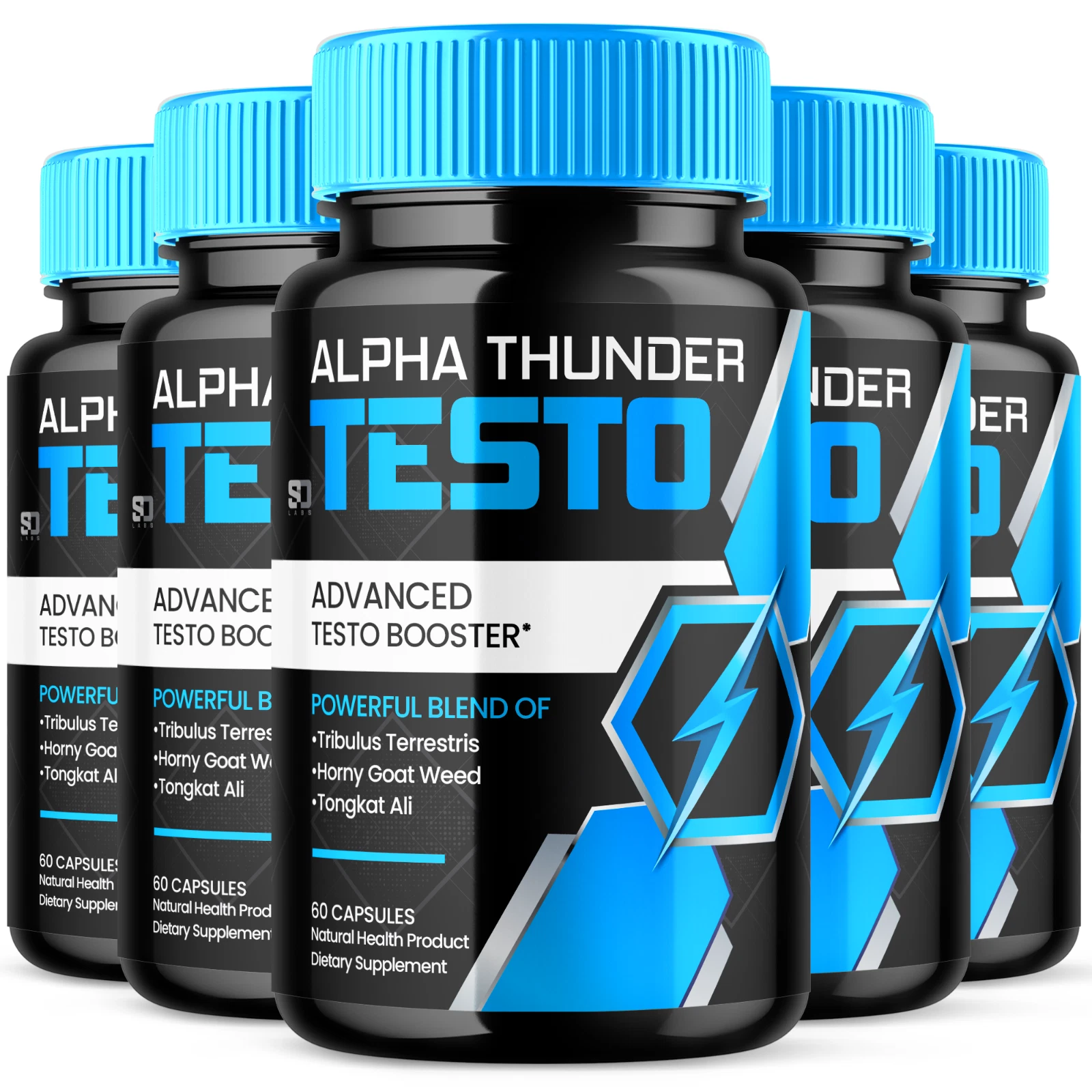 (5 Pack) Alpha Thunder Pills, Maximize Energy, Vitality & Stamina 300 Capsules