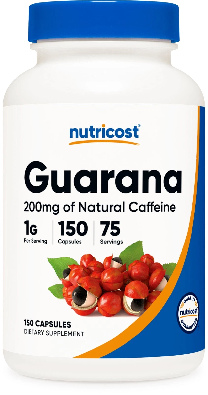 Nutricost Guarana Natural Caffeine Capsules 1000mg Per Serving (150 Capsules)