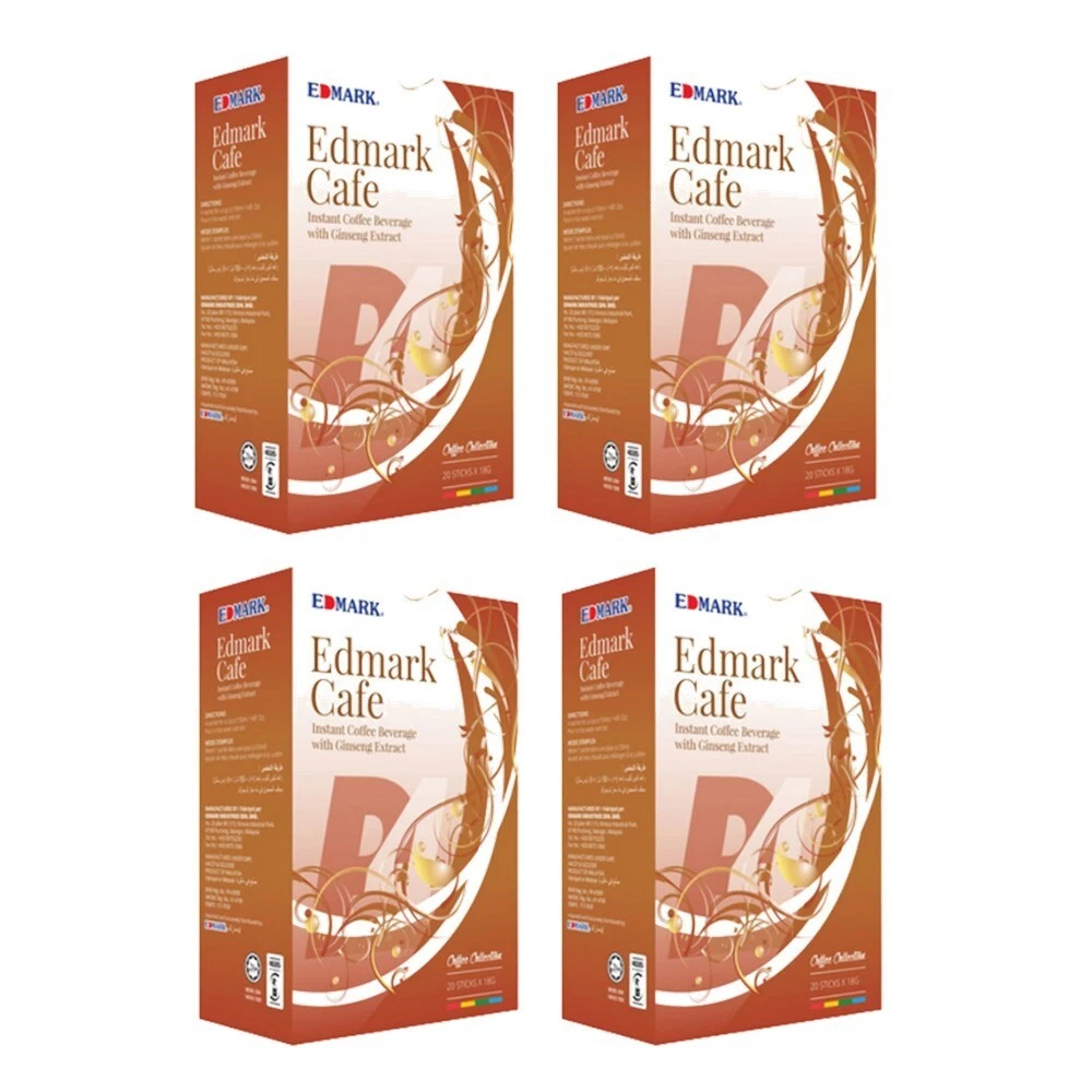 4 Boxes Edmark Cafe Arabica Roasted Coffee Ginseng Antioxidant [Free Express]