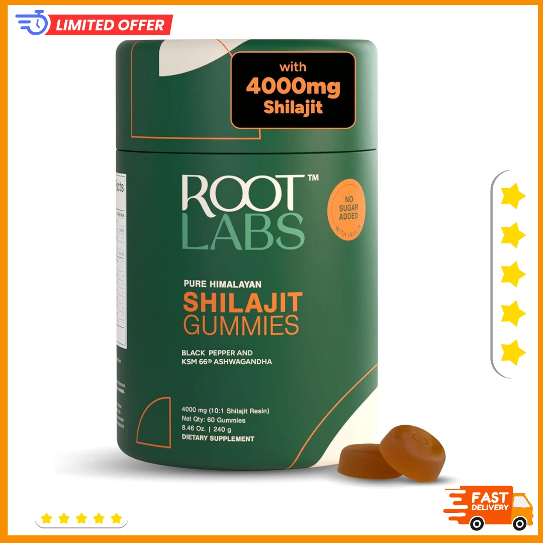 Pure Himalayan Shilajit Gummies I No Added Sugar I KSM-66 Ashwagandha, Gokshura.