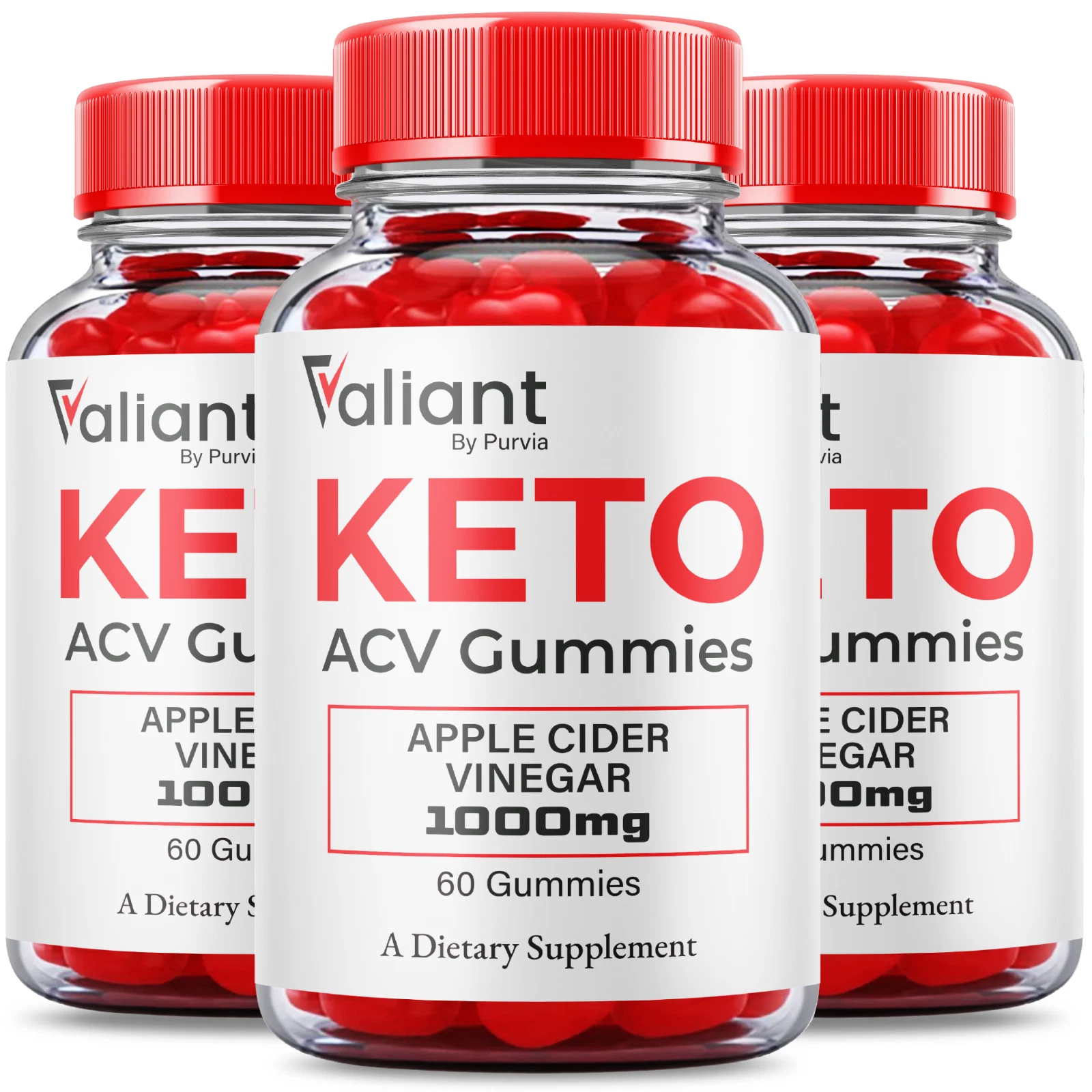 (3 Pack) Valiant Gummies Overall Extra Strength Support Formula (180 Gummies)