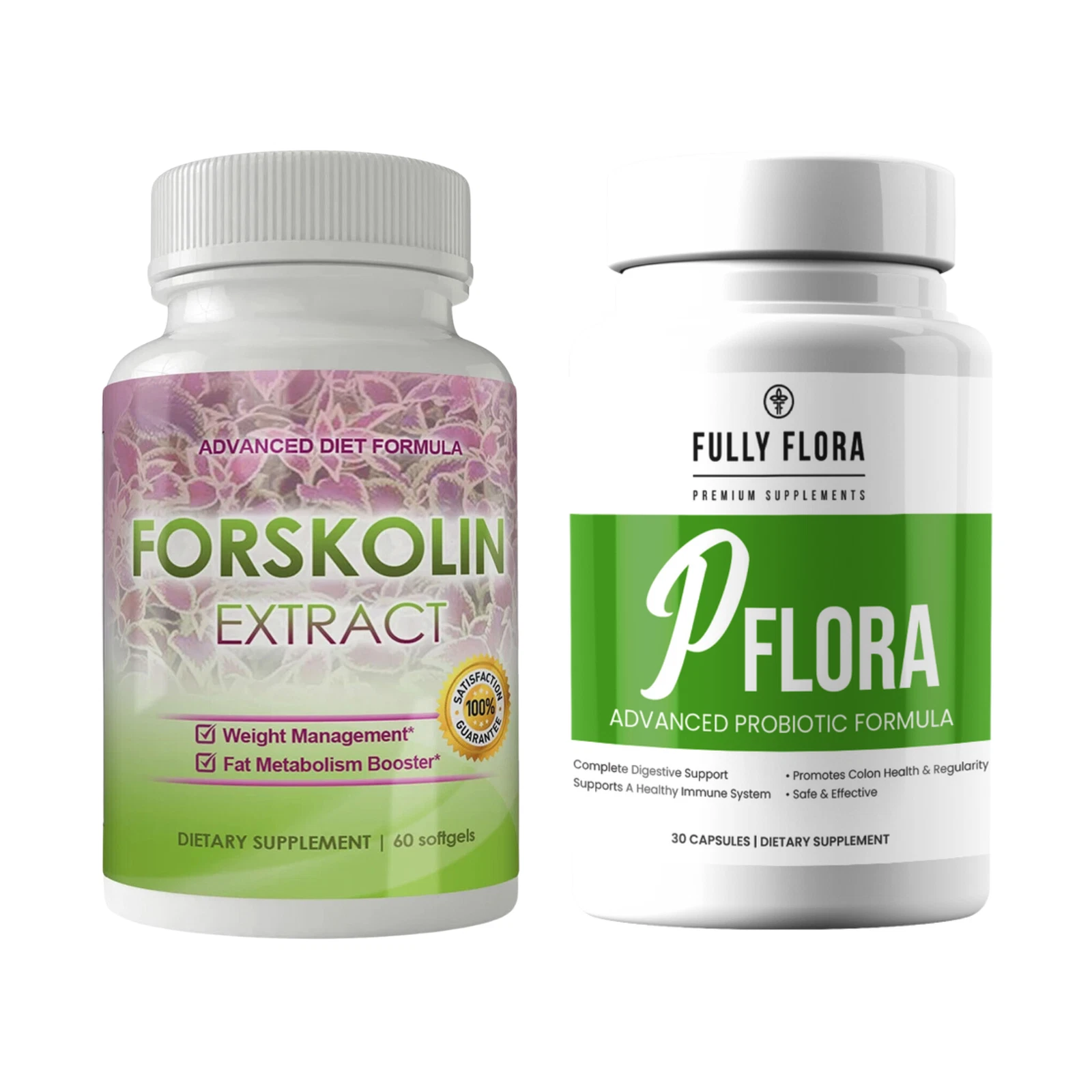 Forskolin Extract Weight Loss Pills & Flora Probiotic Immune Health Supplements