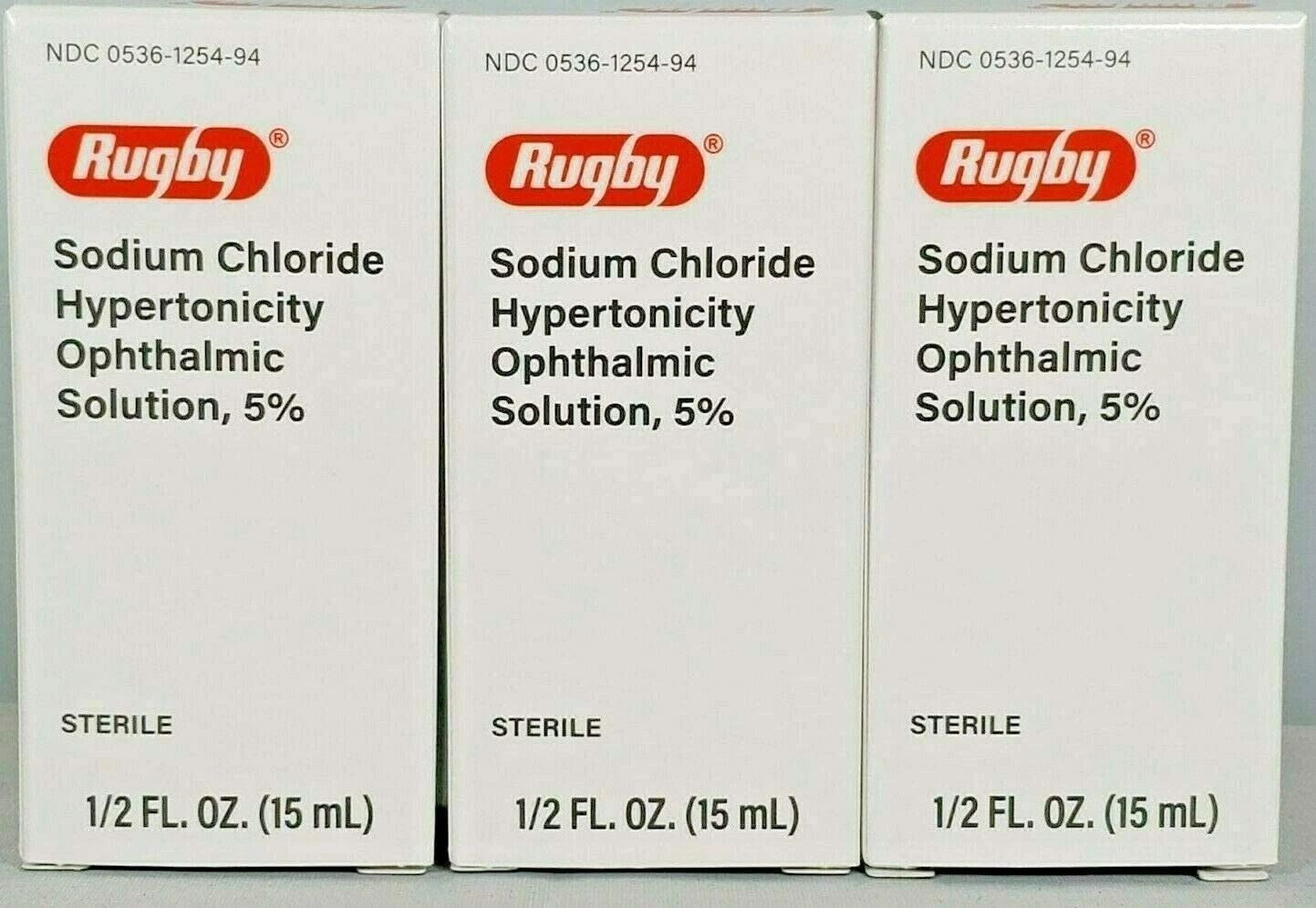 RUGBY Sodium Chloride 5% Eye SOLUTION 15 mL ( 3 pack ) MURO SOLUTION 2/27 Exp