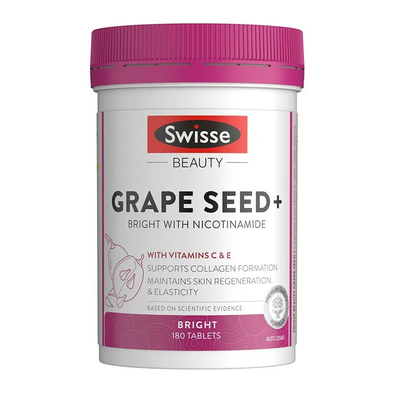 Swisse Beauty Grape Seed 180 Tablets EXP 12/2027 US Seller