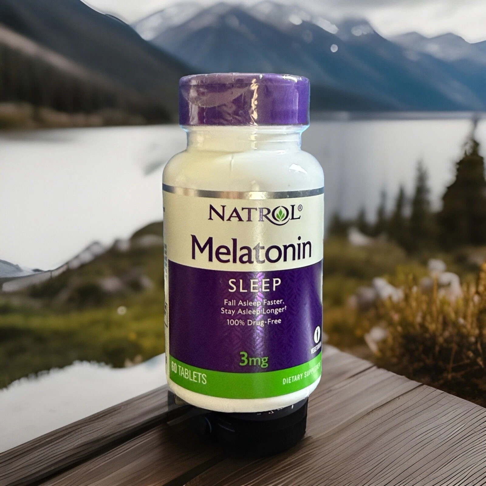 Box of 5 Natrol Melatonin for Sleep, 3mg, 60 Tablets Vegetarian, 100% Drug Free