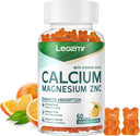 Calcium Magnesium Zinc Gummies with Vitamin D3 & K2 - High Potency Enhanced A...