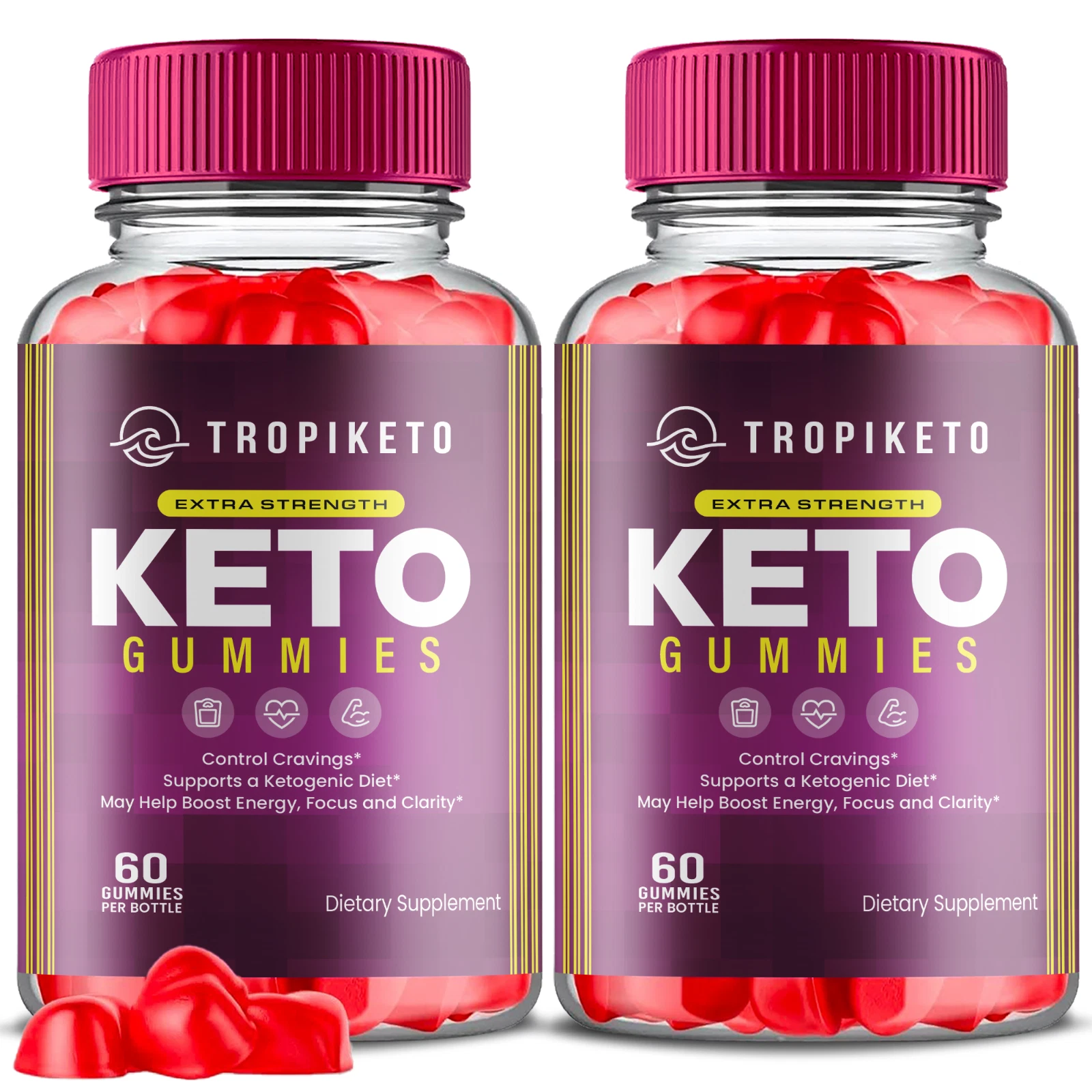 (2 Pack) Tropiketo Keto Gummies, Tropiketo ACV Gummies Weight Loss (120 Gummies)