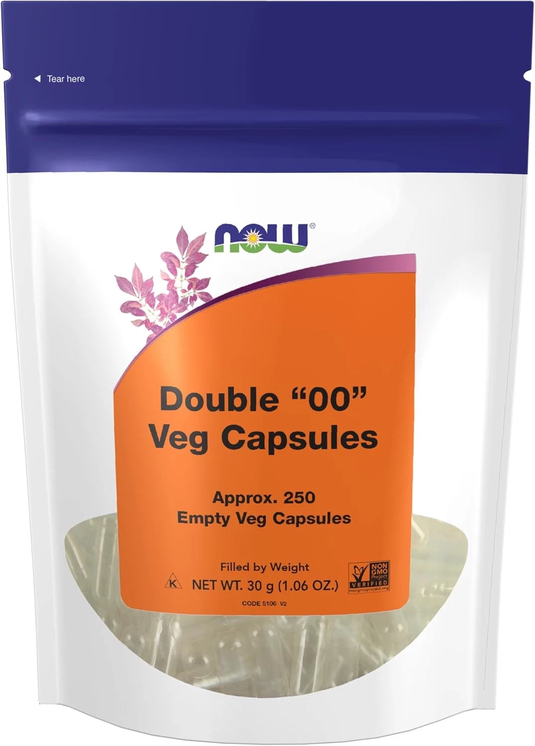 Now Foods Double 00 Vcaps Empty 250 Capsules Nl0119