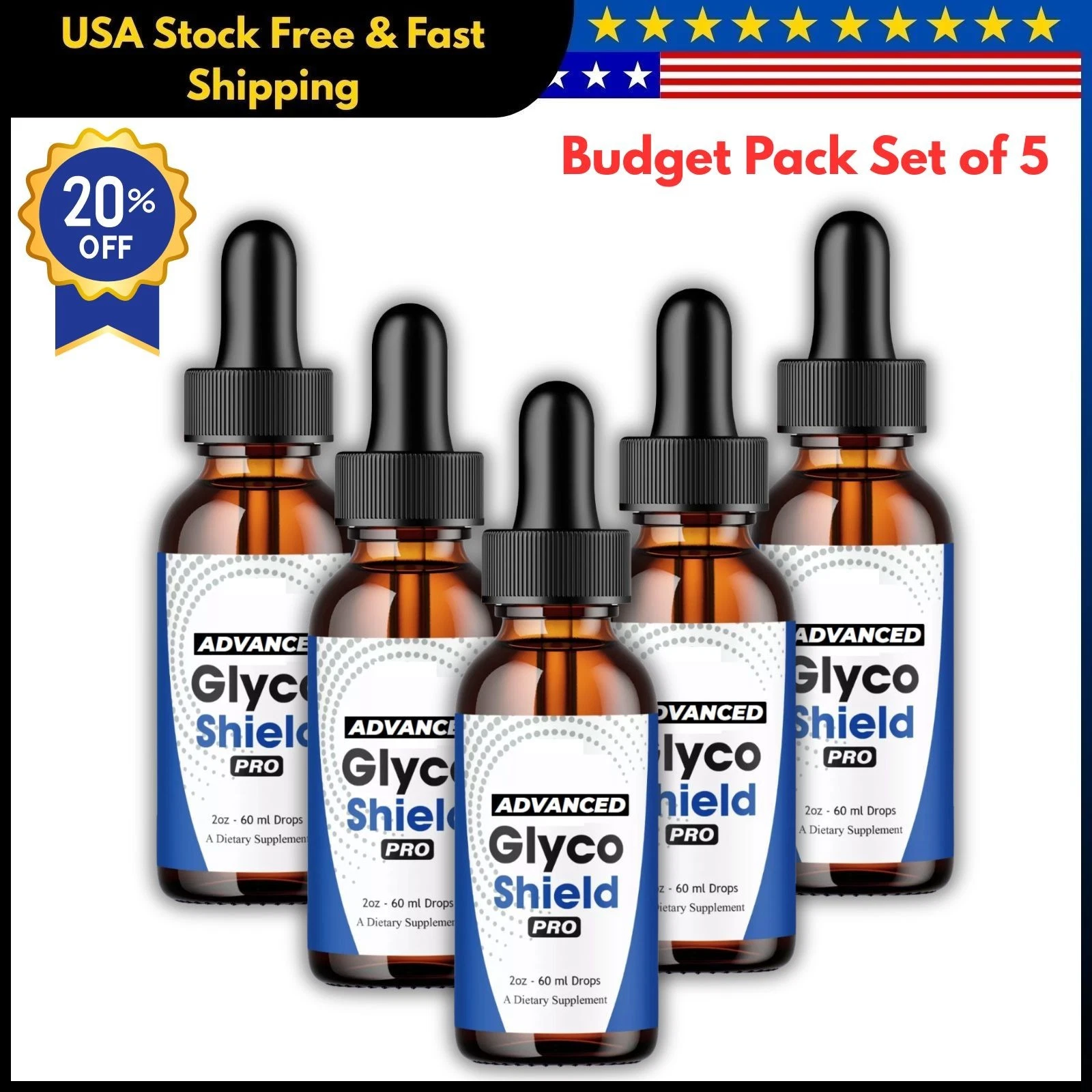 Glyco Shield Blood Support Drops Advanced Vitamin Supplement 2ML 5 Pack US