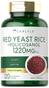 Red Yeast Rice with Policosanol | 1220mg | 120 Capsules | Non-GMO | by Carlyle