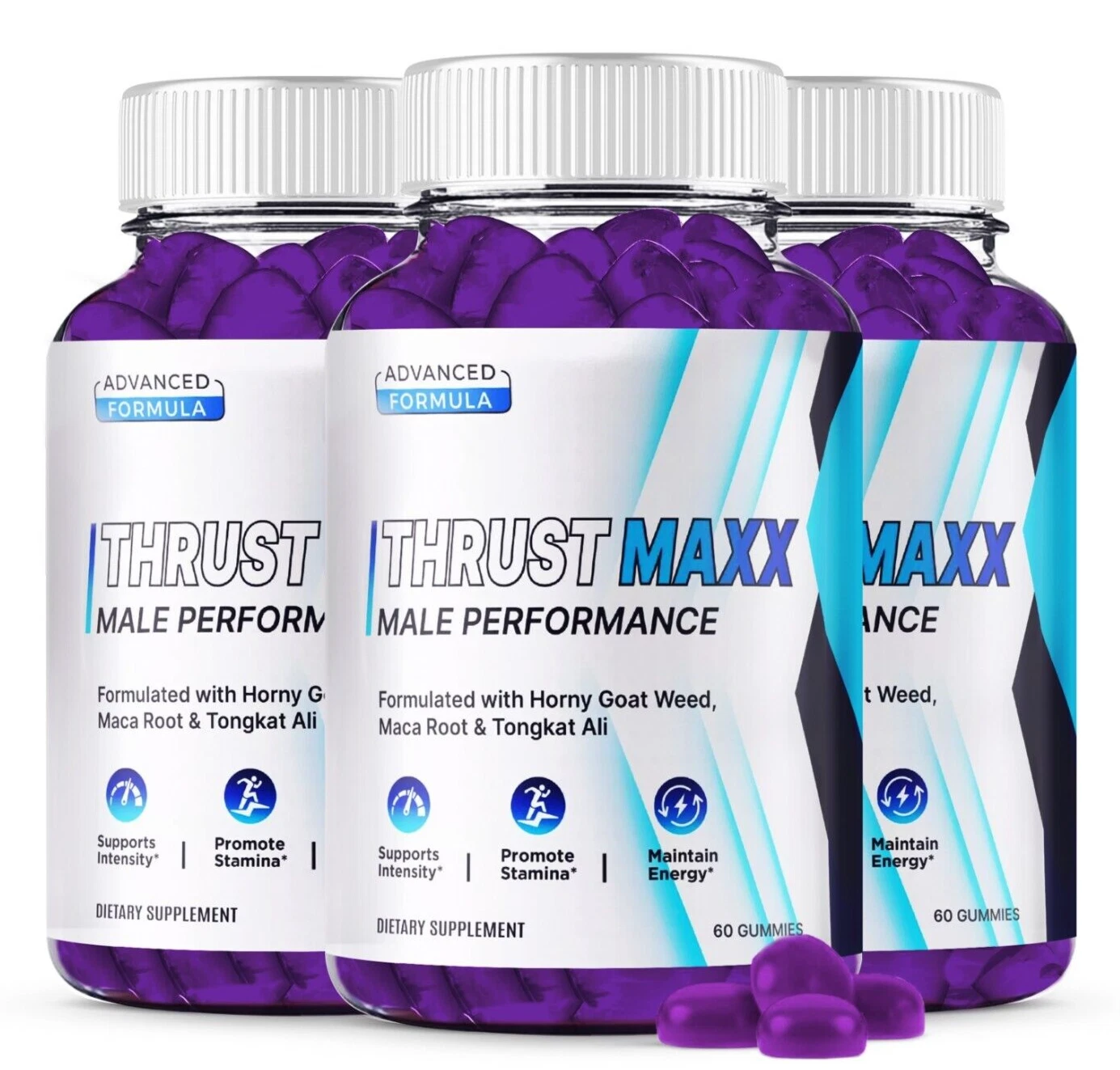(3 Pack) Thrust Max Male Performance Supplement, ThrustMax Gummies