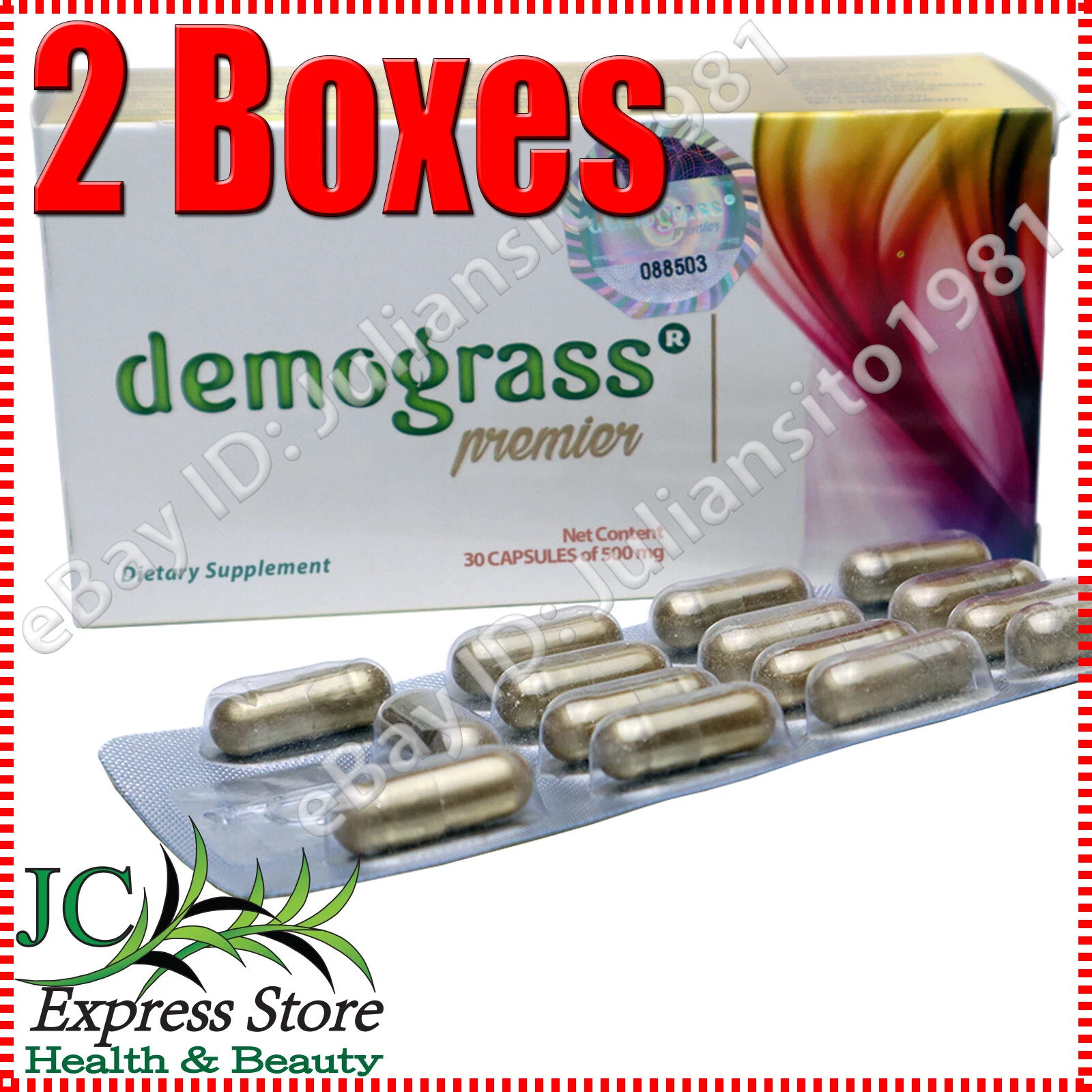 2 BOXES DEMOGRASS PREMIER WEIGHT LOSS SUPPLEMENT 60 CAPSULES 100% ORIGINAL PILL