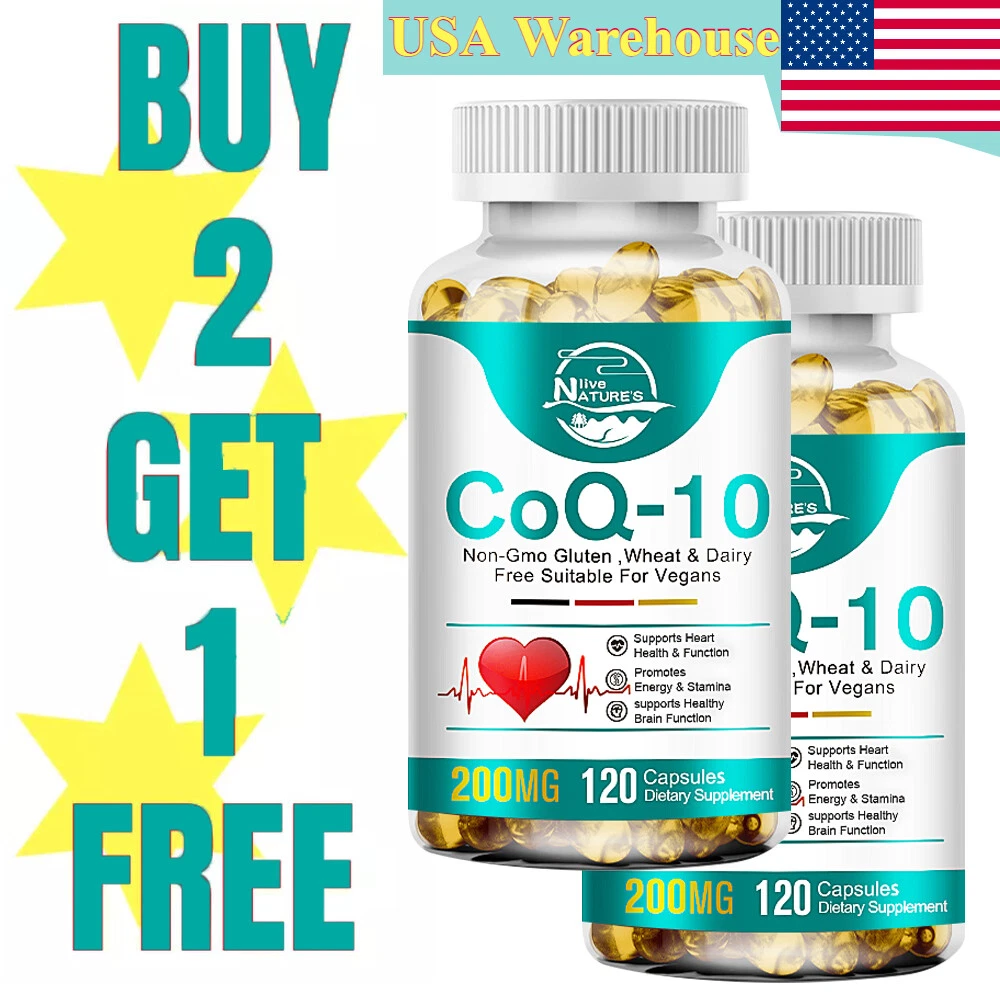 CoQ10 Coenzyme Q-10 Coenzyme 200mg Capsules BIOPERINE Antioxidant Heart Health