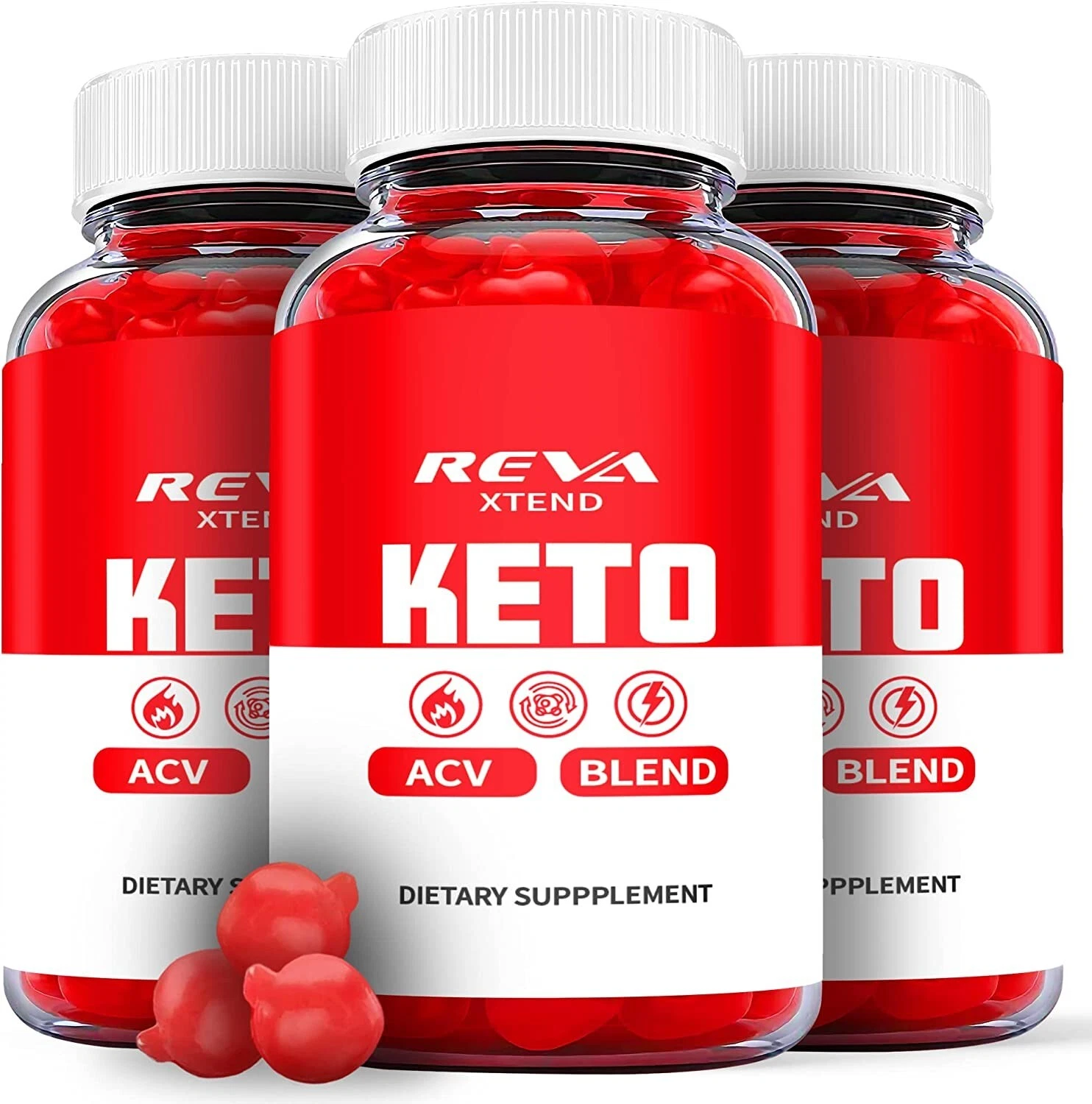 (3 Pack) Reva Xtend Keto Gummies - Reva Xtend Keto ACV Gummies Weight Loss - 180