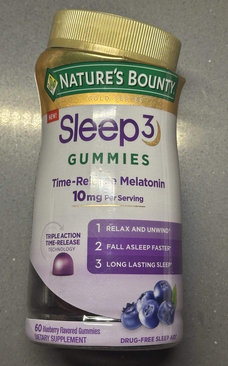 Nature’s Bounty Sleep3 Gummies 10mg Melatonin Sleep Aid 60 Ct Each 1/25