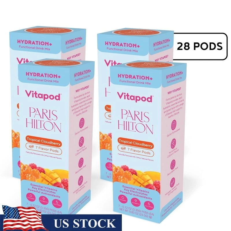 Vitapod Hydration Tropical Cloudberry Drink Mix 28 Pods Sugar Free Electrolytes
