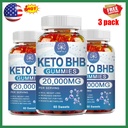 3xKeto BHB Gummies 2000MG Apple Cider Vinegar ACV Weight Loss Fat Burner 60Gummy