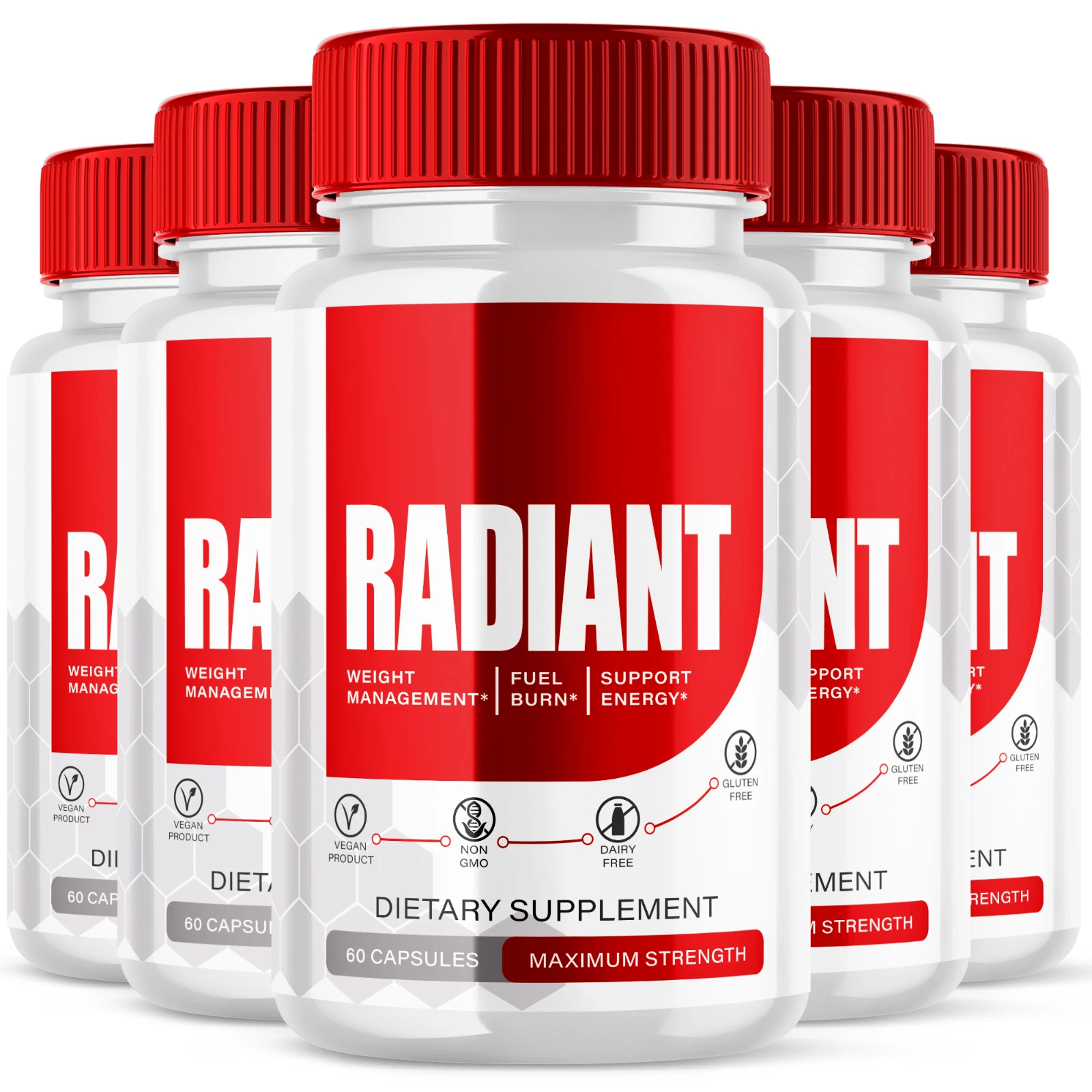 Radiant Advanced Formula Vitamin Natural Health & Wellness Supplement 300 Pills