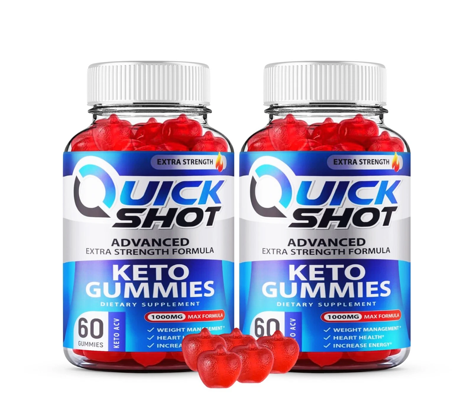 Quick Shot Keto Gummies Extra Strength Dietary Supplement (120 Gummies) 2-Pack
