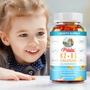 Vitamins K2 + D3 Calcium Gummies - for Kids & Adult Bones, Immune Support