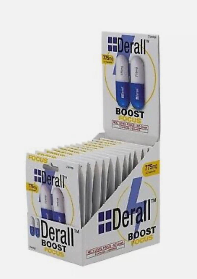 Derall Boost Focus 775mg Notropic Memory Energy Concentration Full 6 ct